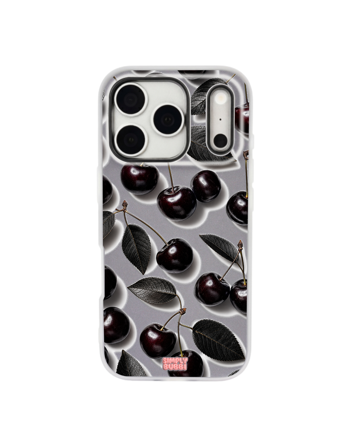 Black Cherries Pop iPhone Case – Gray color