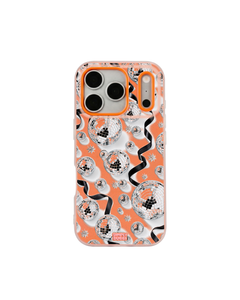 Silver Disco Pop iPhone Case – Orange