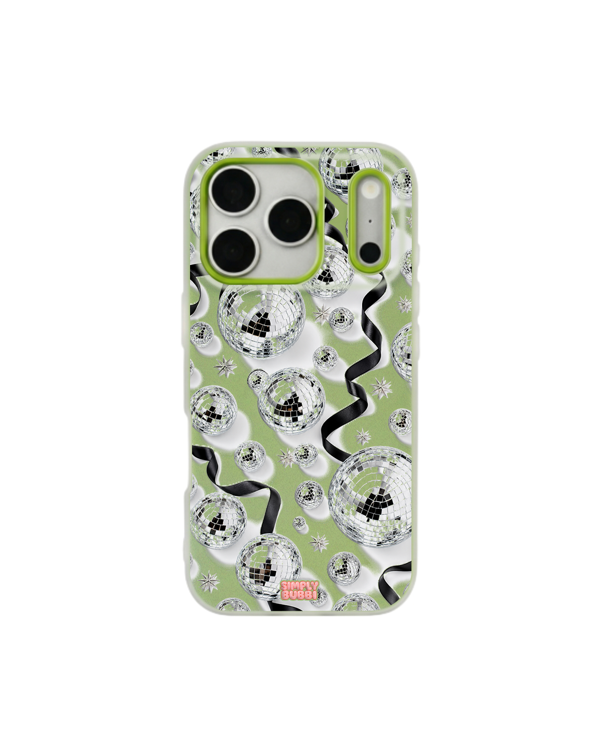 Silver Disco Pop iPhone Case – Lime color