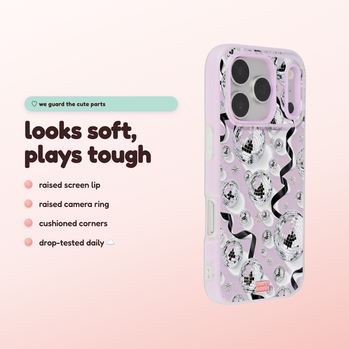 Silver Disco Pop iPhone Case – product view 3