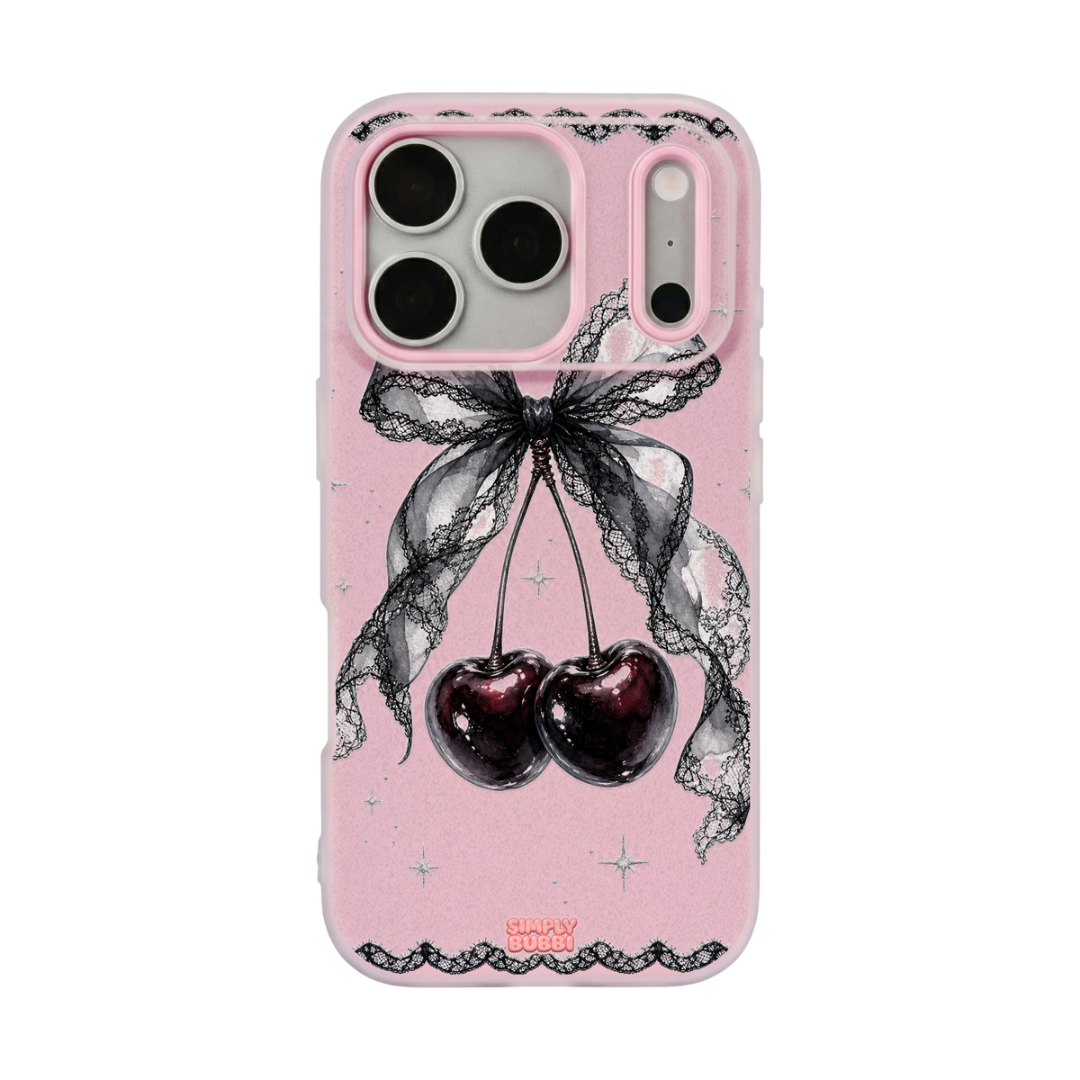 Cherry Lace Pop iPhone Case – Blush color