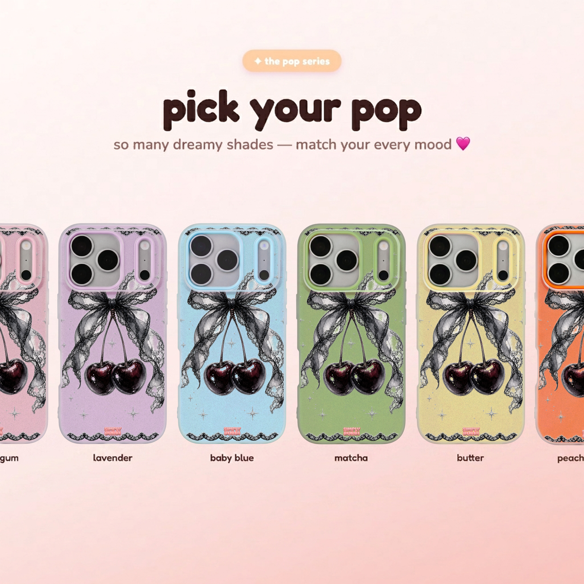 Cherry Lace Pop iPhone Case – product view 1