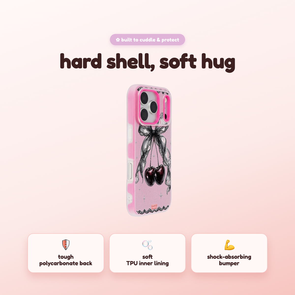 Cherry Lace Pop iPhone Case – product view 2