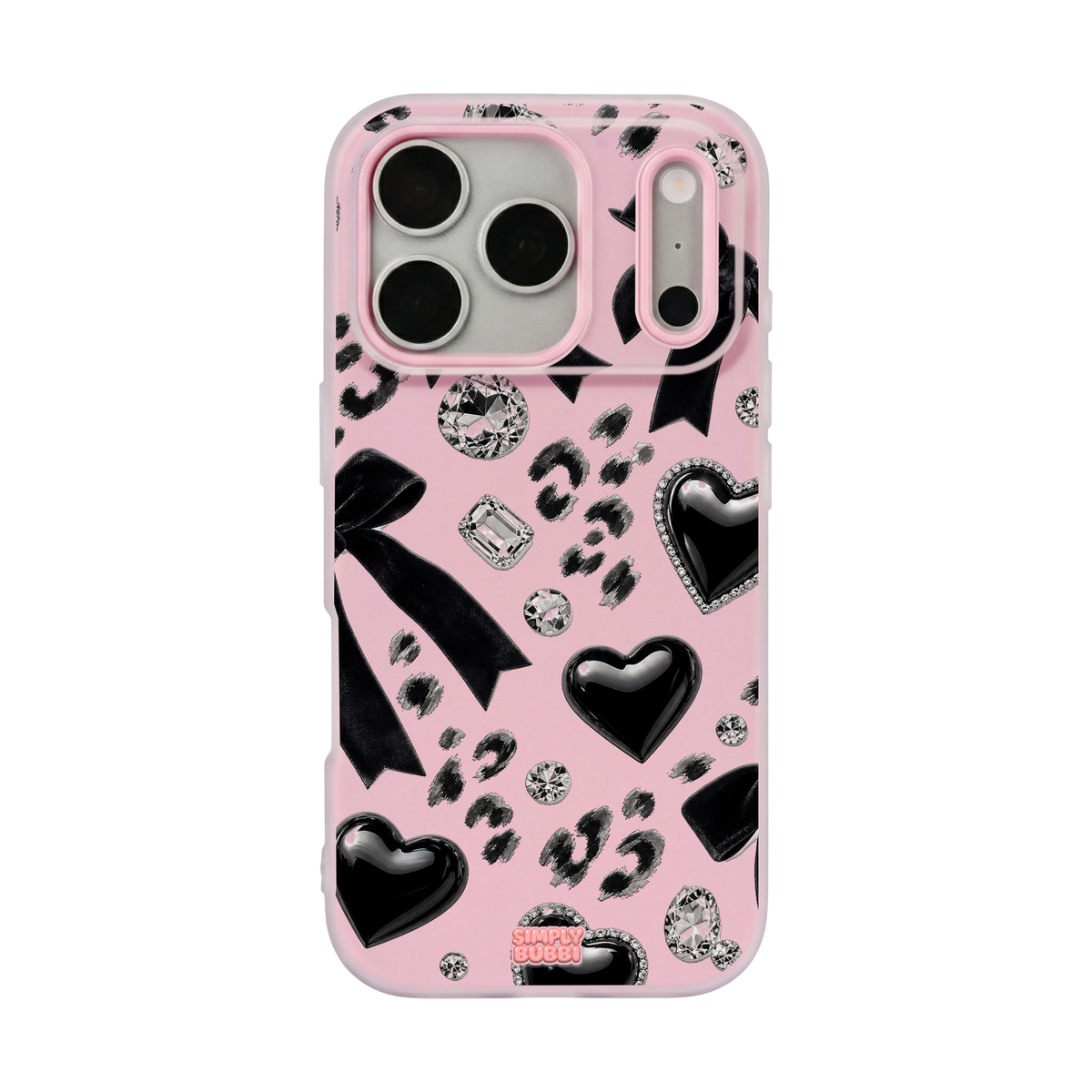 Noir Hearts Pop iPhone Case – Blush color