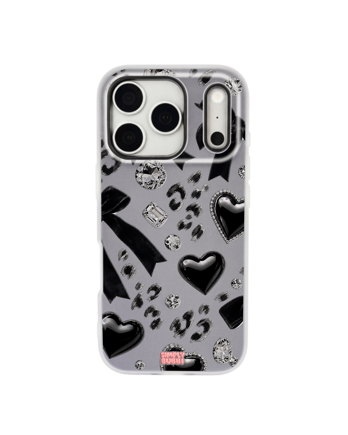 Noir Hearts Pop iPhone Case – Gray color