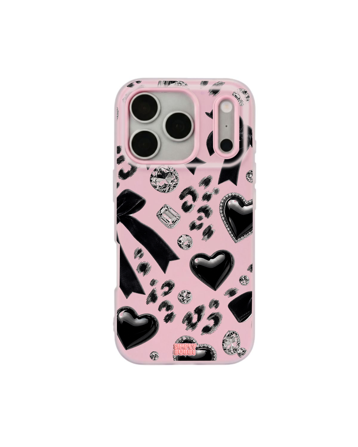 Noir Hearts Pop iPhone Case – Pink color