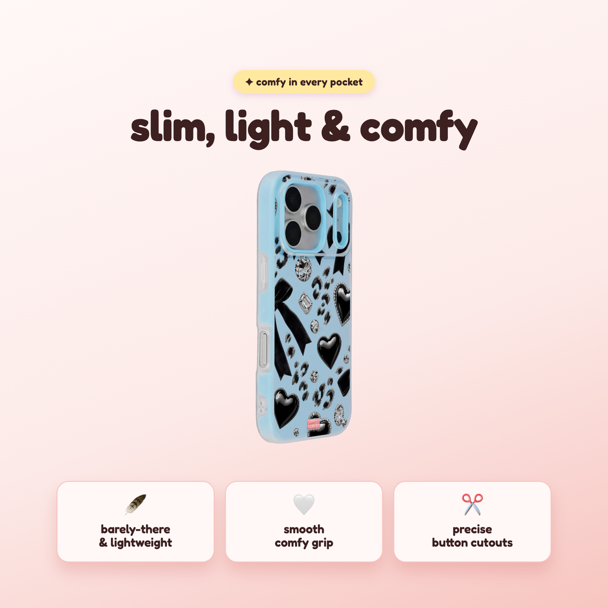 Noir Hearts Pop iPhone Case – product view 4