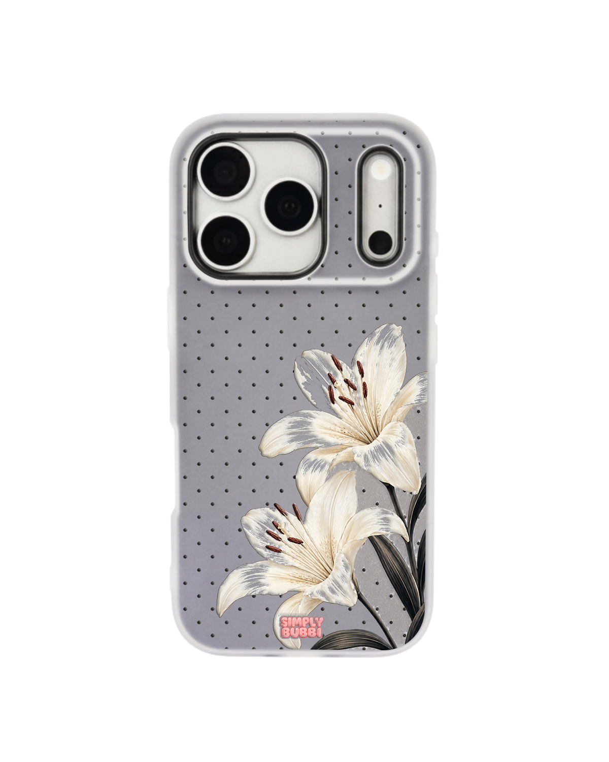 Ivory Lily Pop iPhone Case – Gray color