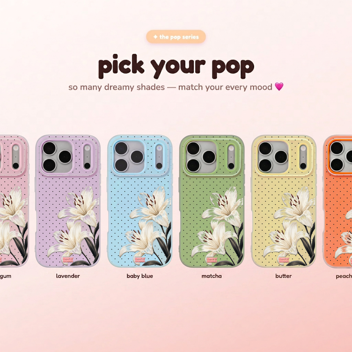 Ivory Lily Pop iPhone Case – product view 1