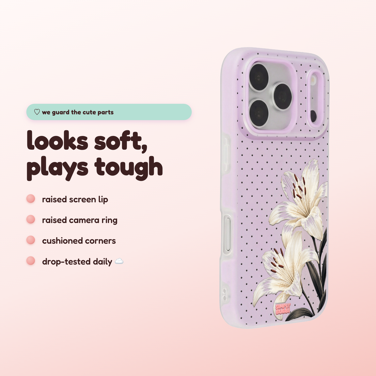 Ivory Lily Pop iPhone Case – product view 3