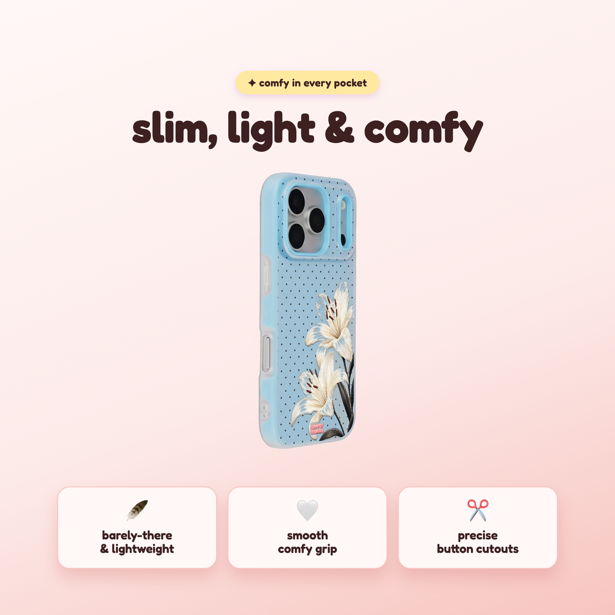 Ivory Lily Pop iPhone Case – product view 4