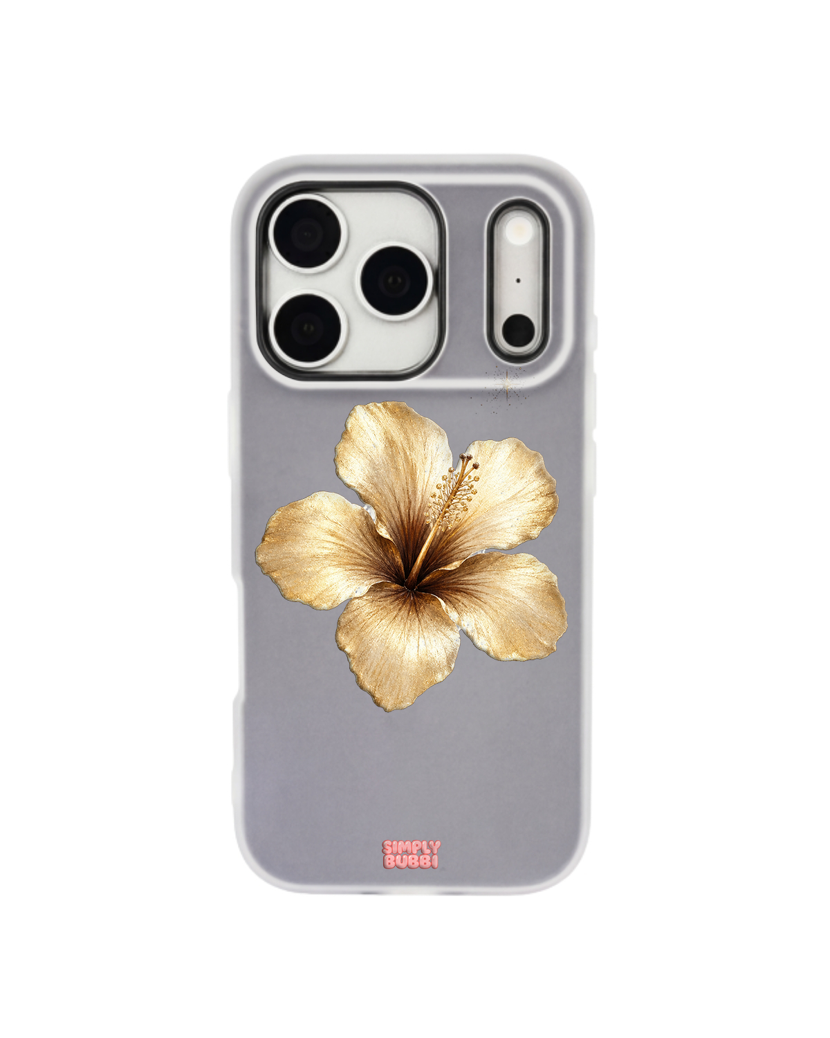 Champagne Hibiscus Pop iPhone Case – Gray color