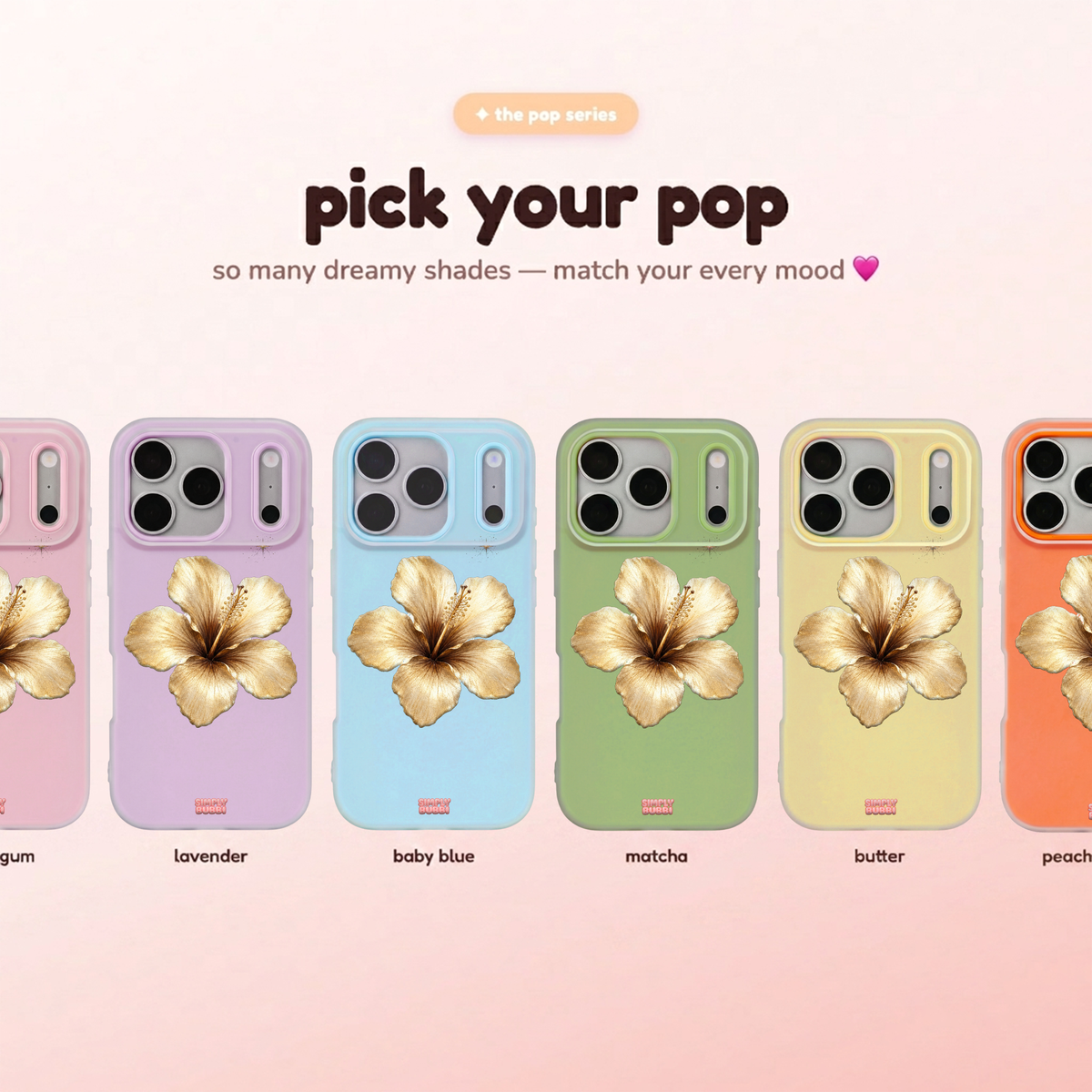 Champagne Hibiscus Pop iPhone Case – product view 1