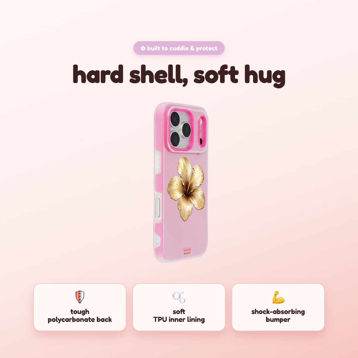 Champagne Hibiscus Pop iPhone Case – product view 2