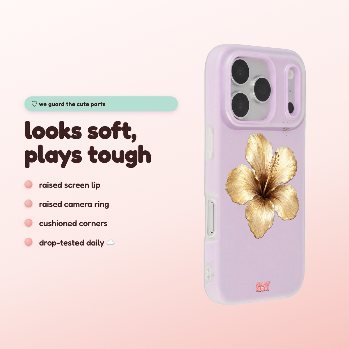 Champagne Hibiscus Pop iPhone Case – product view 3