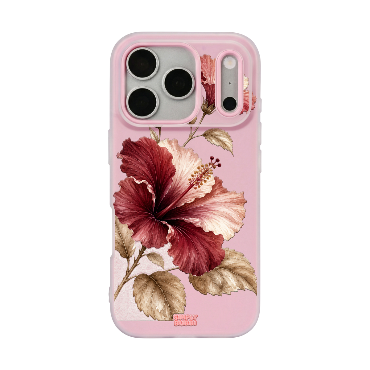 Crimson Hibiscus Pop iPhone Case – Blush color