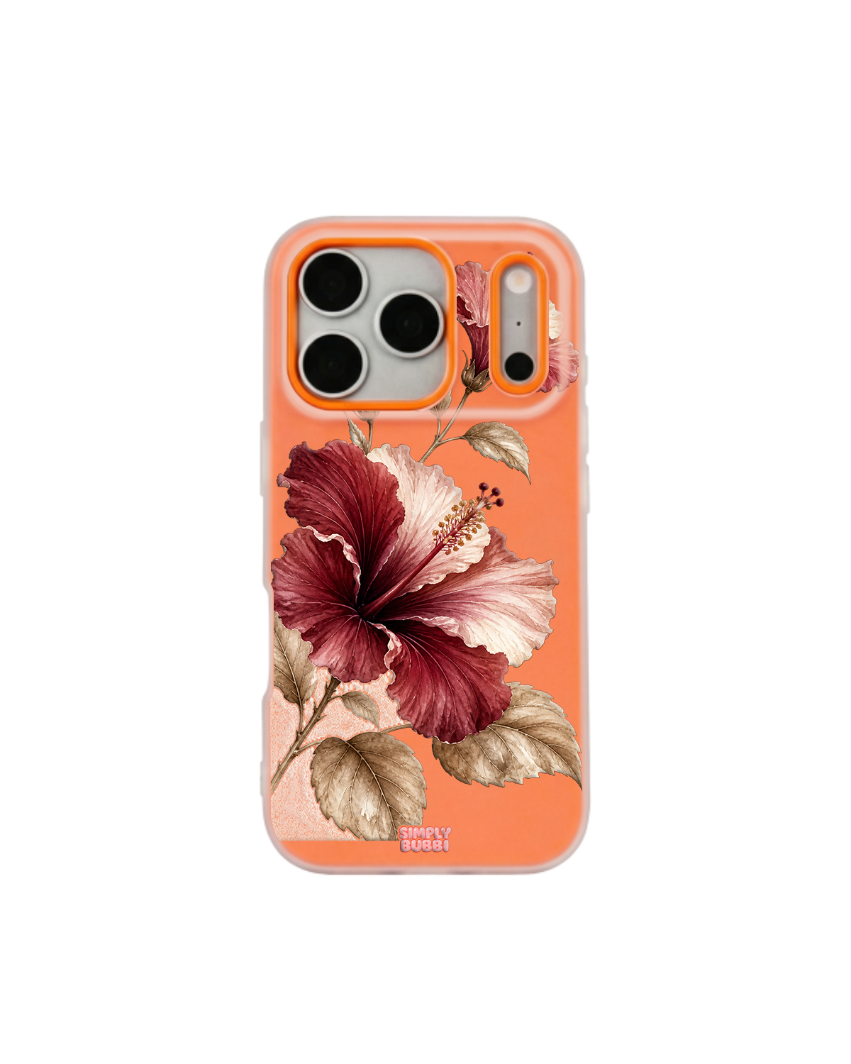 Crimson Hibiscus Pop iPhone Case – Orange color