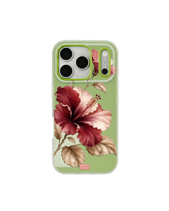 Crimson Hibiscus Pop iPhone Case – Lime
