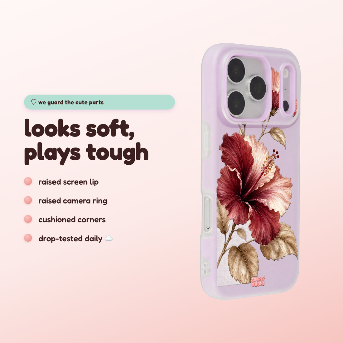 Crimson Hibiscus Pop iPhone Case