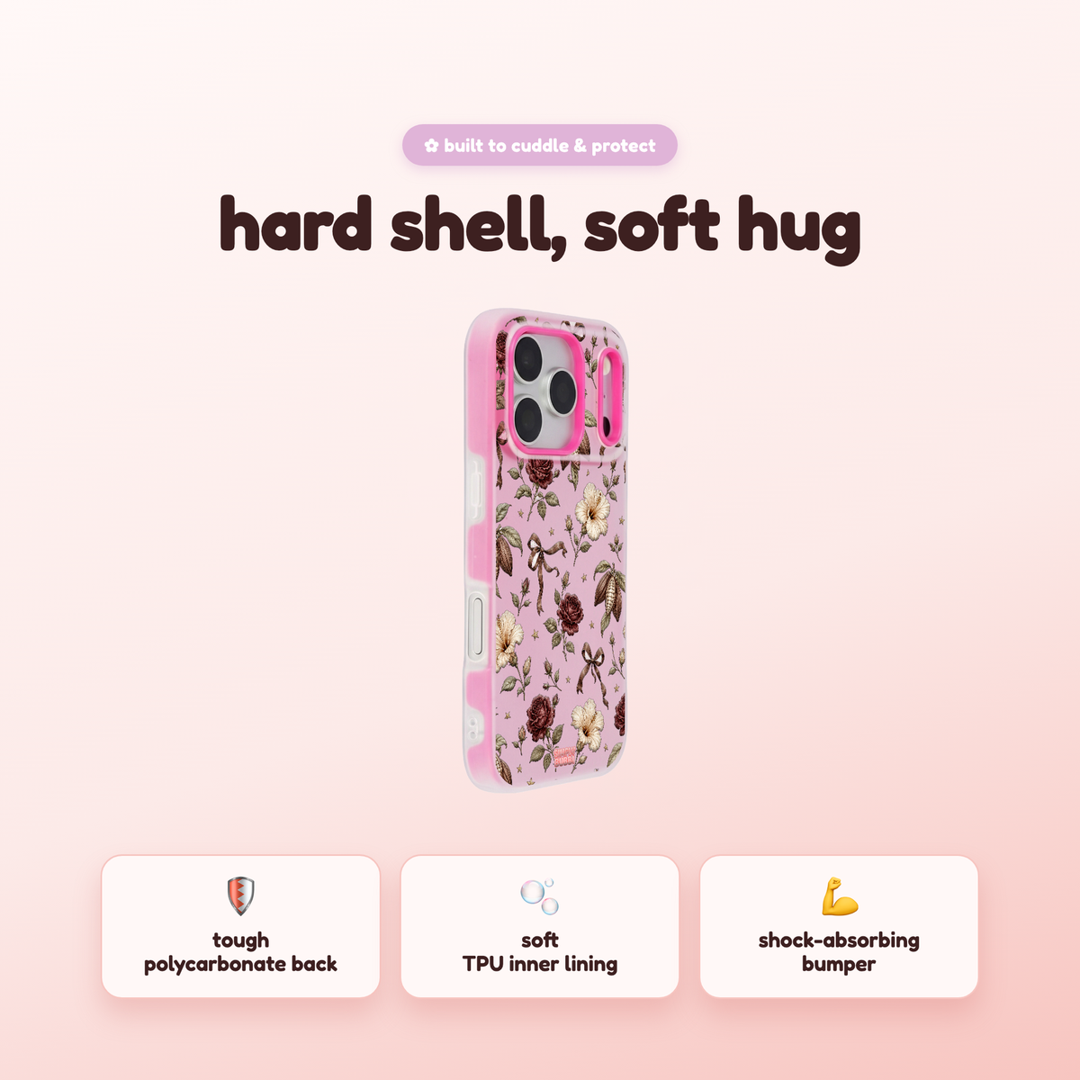 Cocoa Rose Pop iPhone Case – product view 2