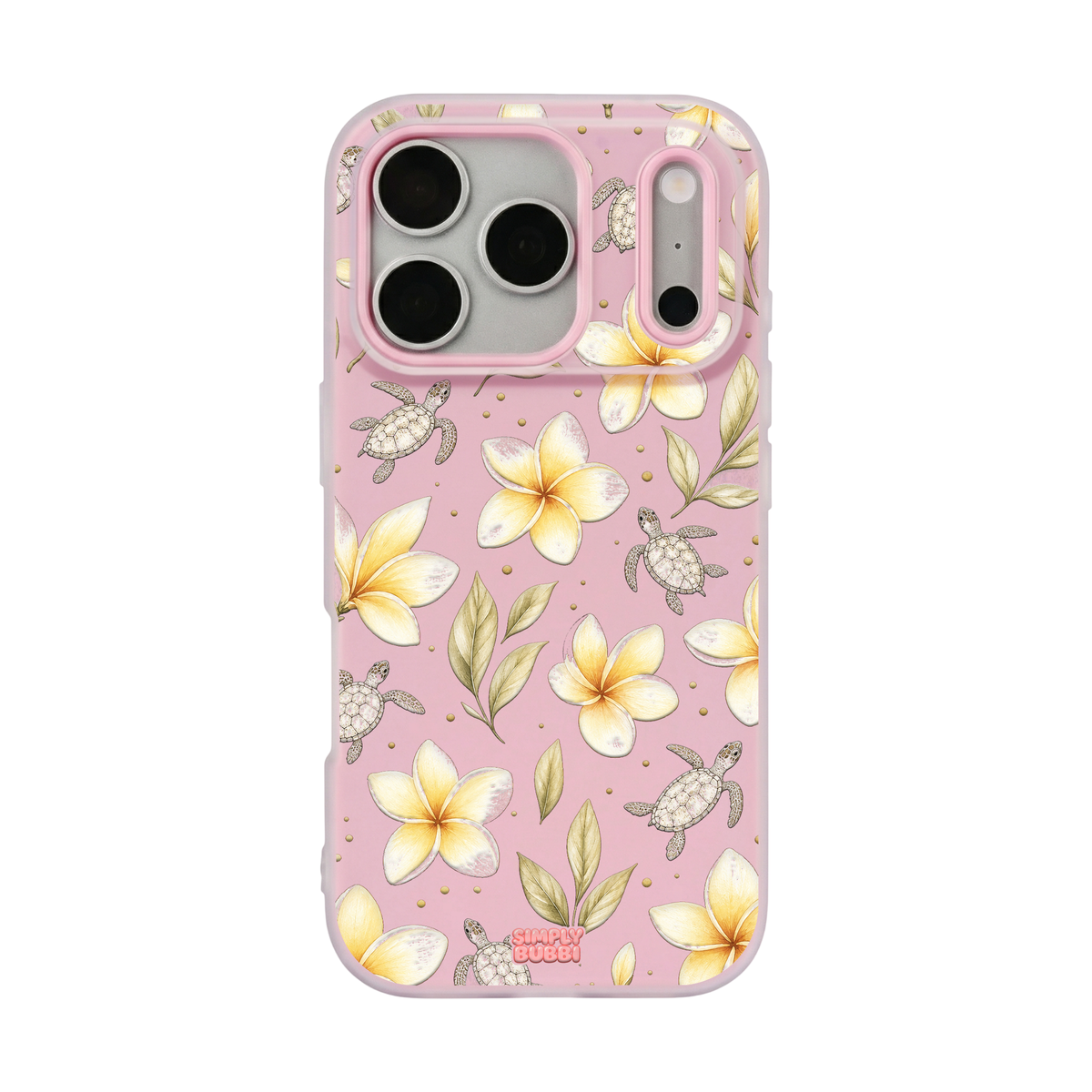 Plumeria Turtles Pop iPhone Case – Blush color