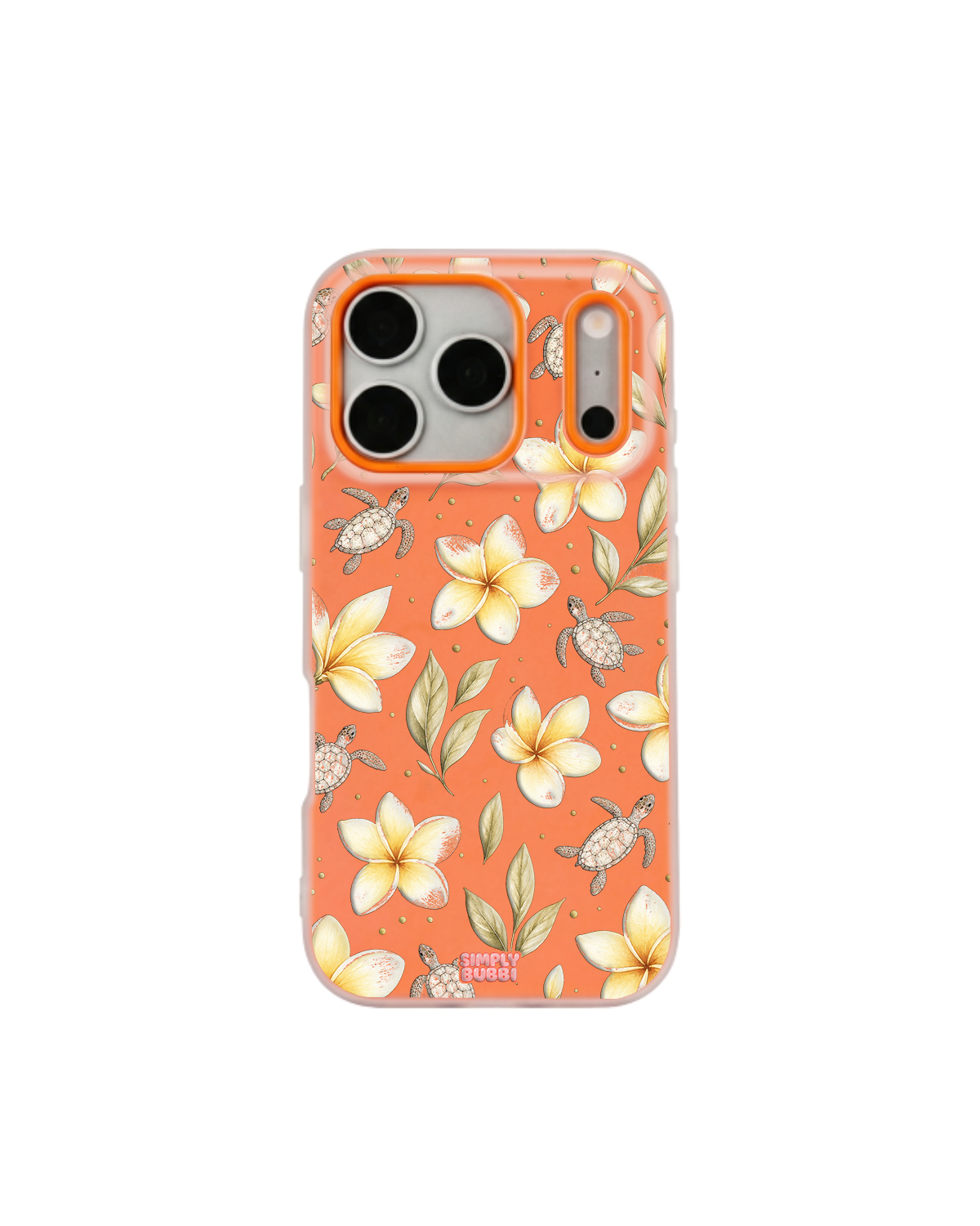 Plumeria Turtles Pop iPhone Case – Orange color