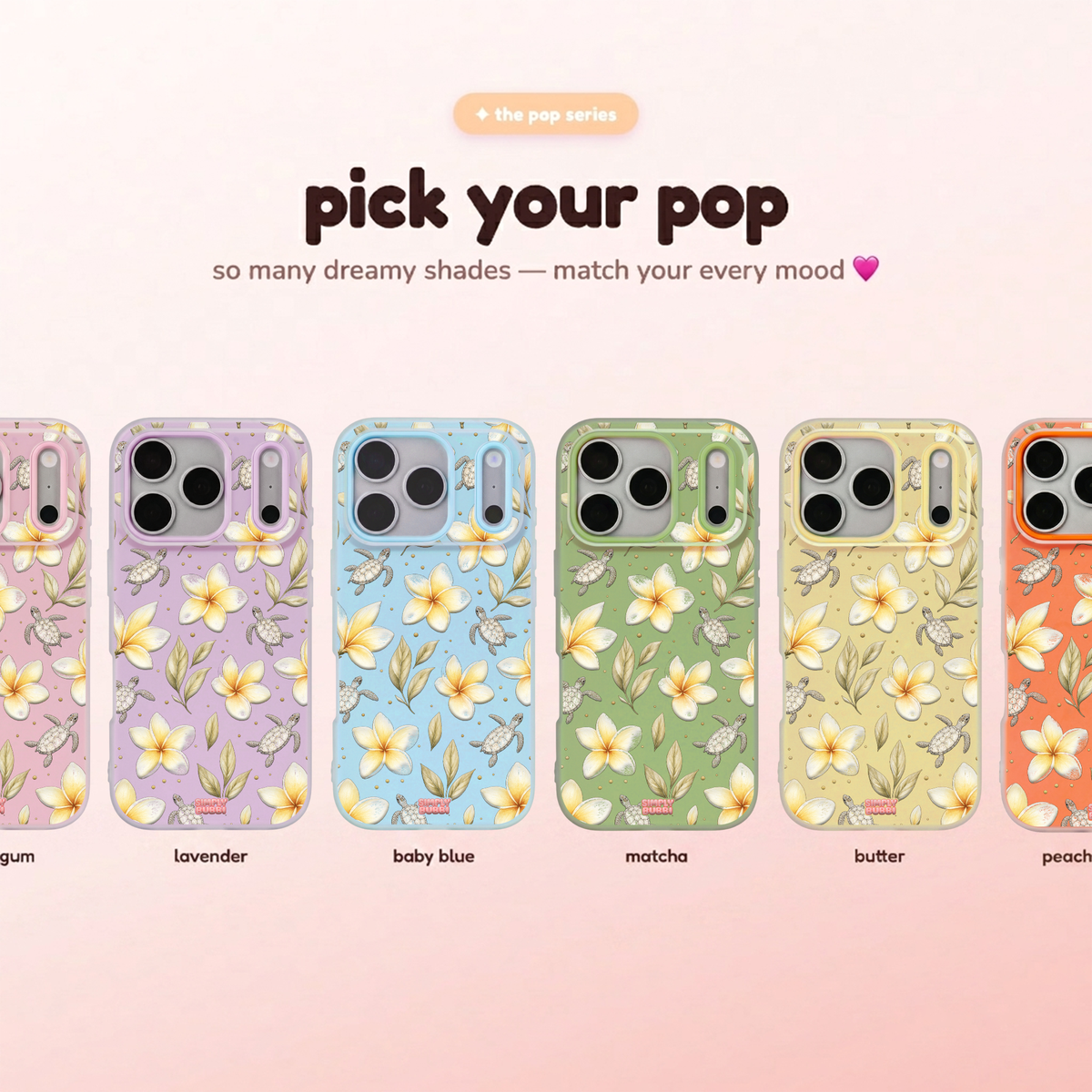 Plumeria Turtles Pop iPhone Case – product view 1