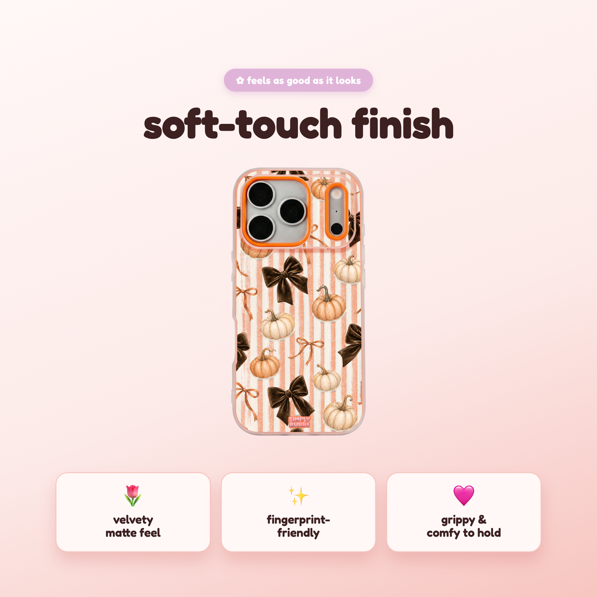 Pumpkin Bows Pop iPhone Case – product view 5