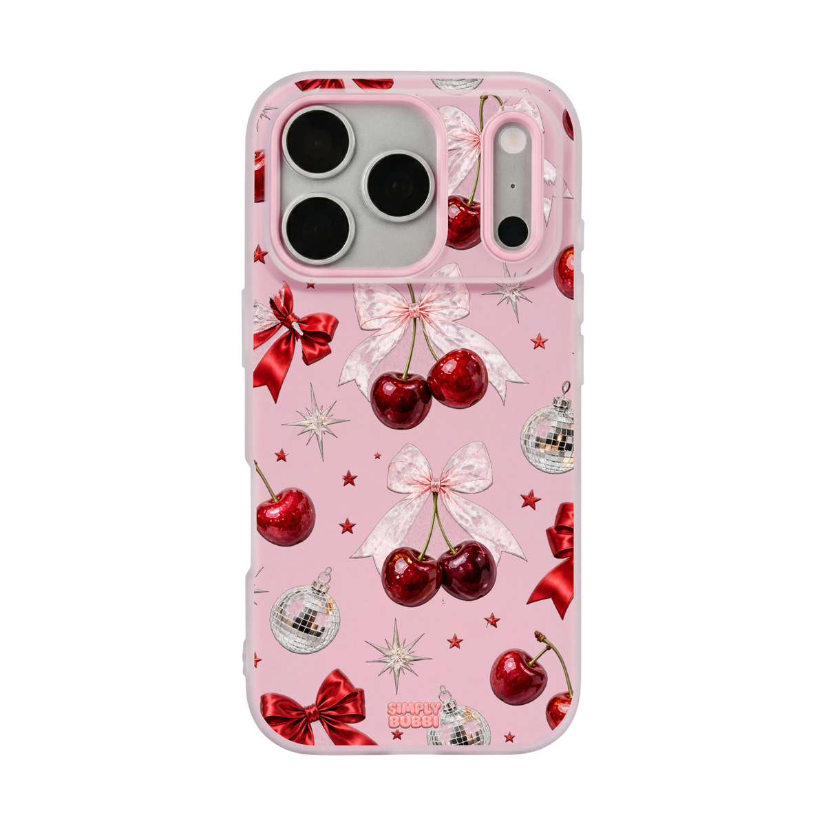 Cherry Bows Pop iPhone Case – Blush color