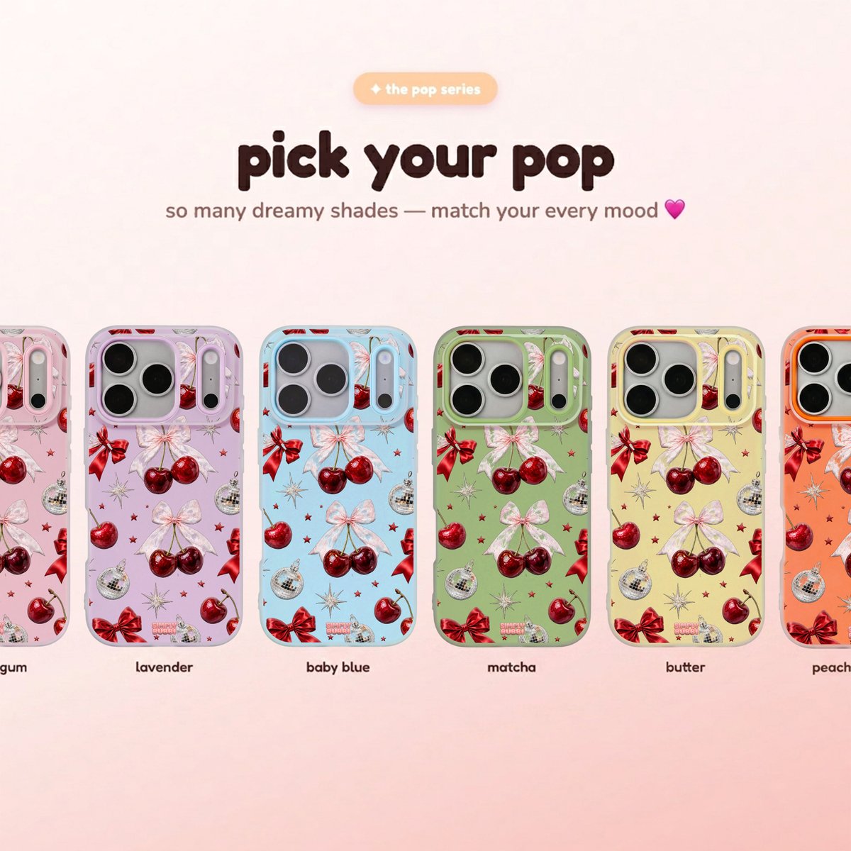 Cherry Bows Pop iPhone Case – product view 1