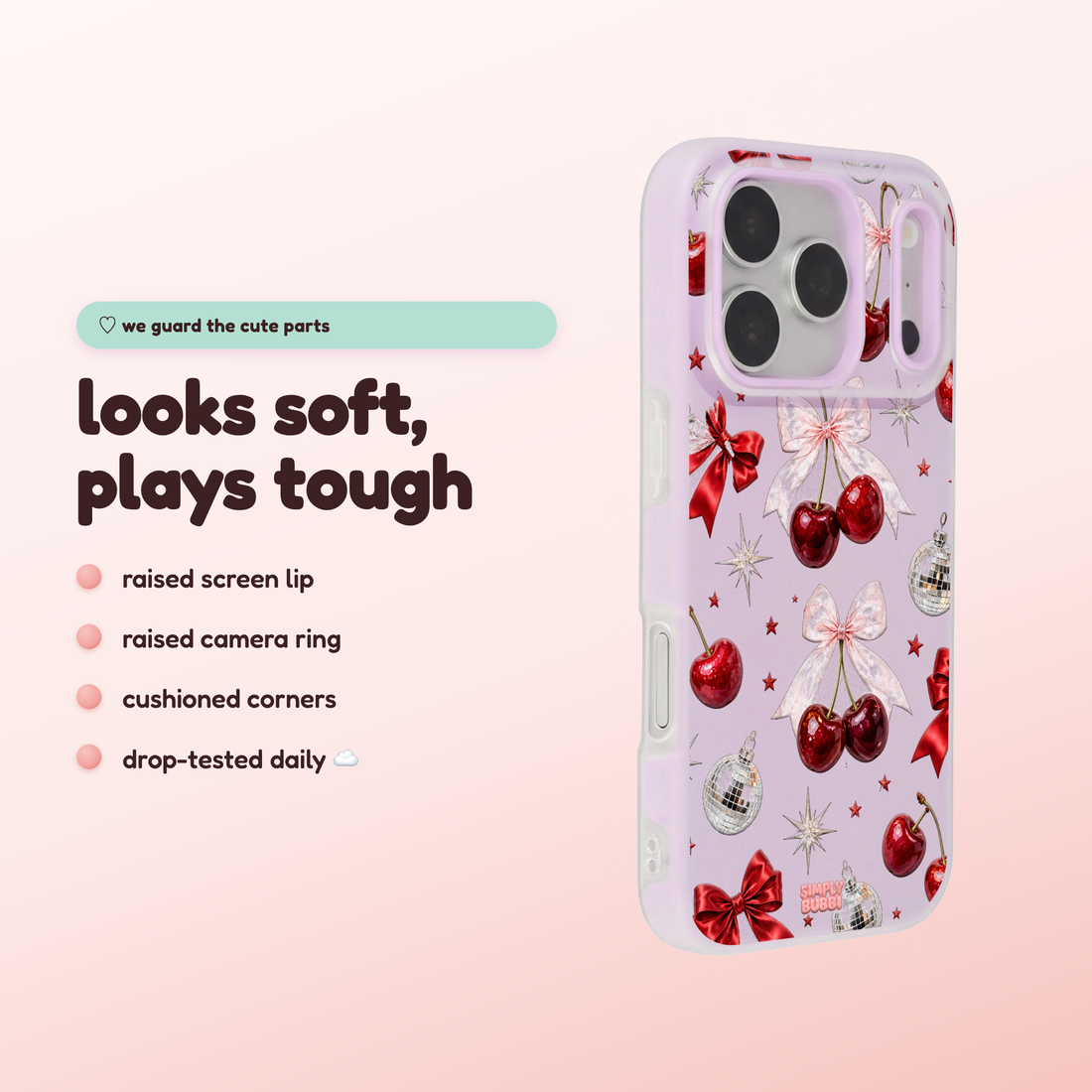 Cherry Bows Pop iPhone Case