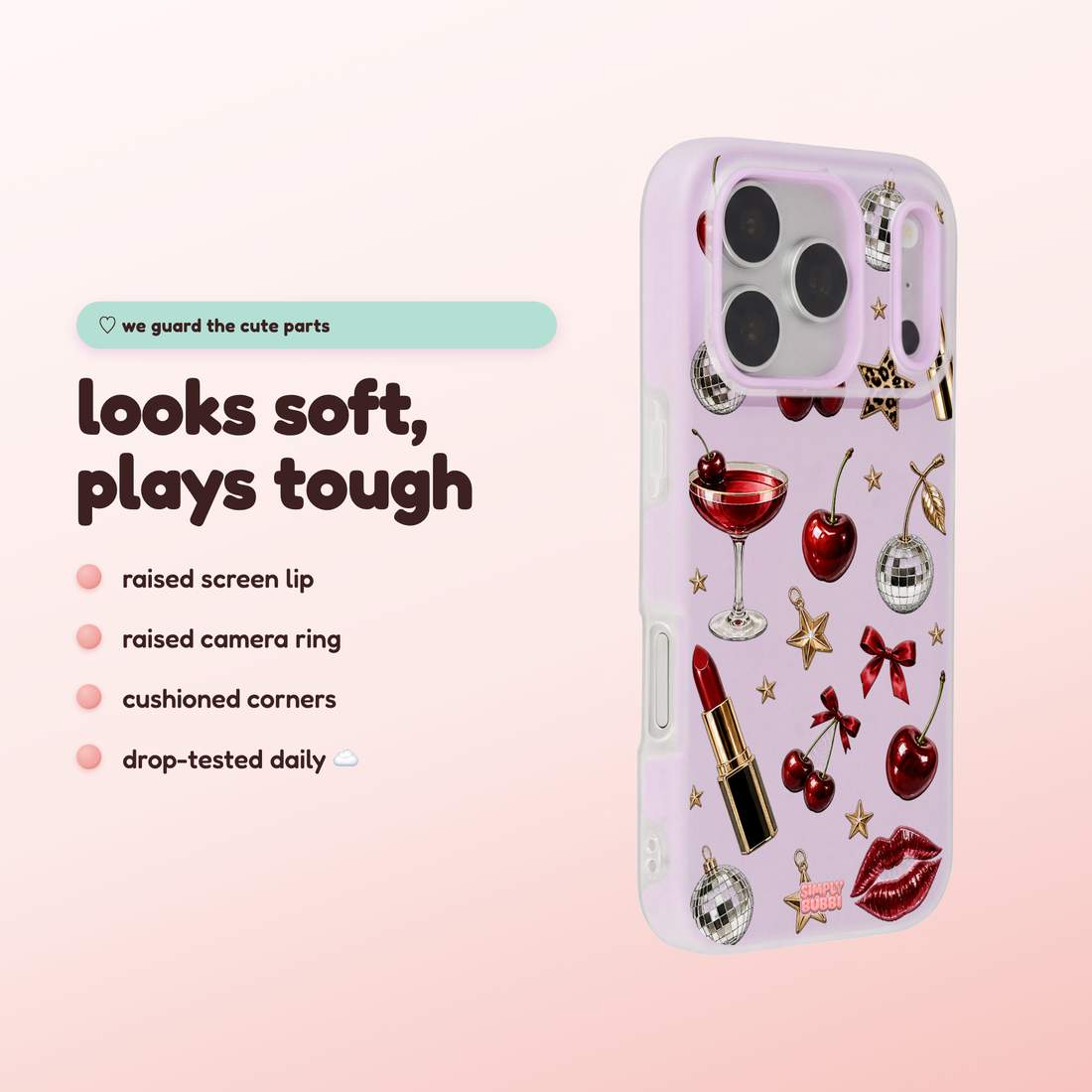 Crimson Glam Pop iPhone Case