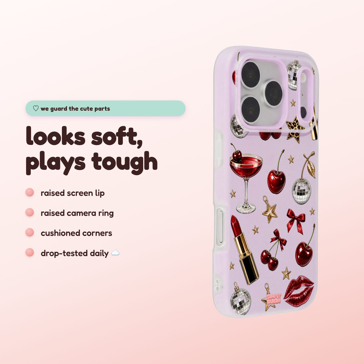 Crimson Glam Pop iPhone Case – product view 3