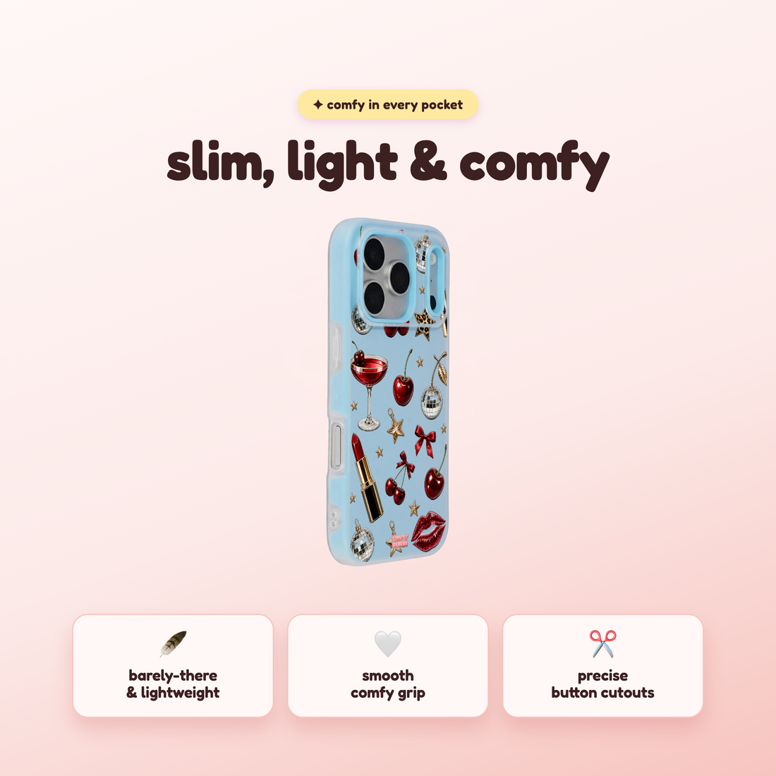 Crimson Glam Pop iPhone Case
