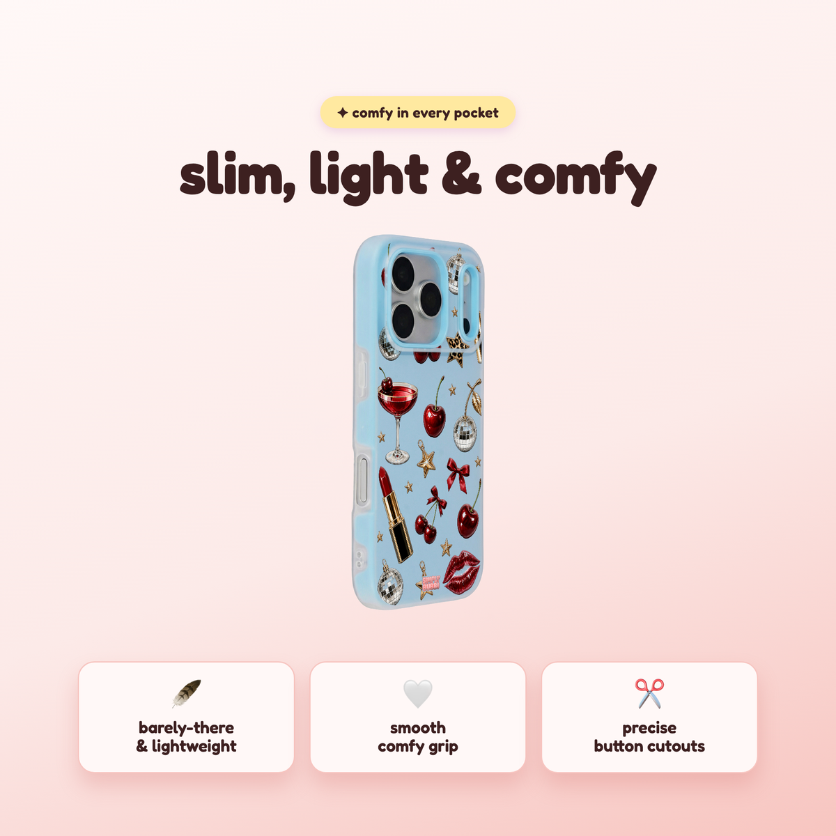 Crimson Glam Pop iPhone Case – product view 4
