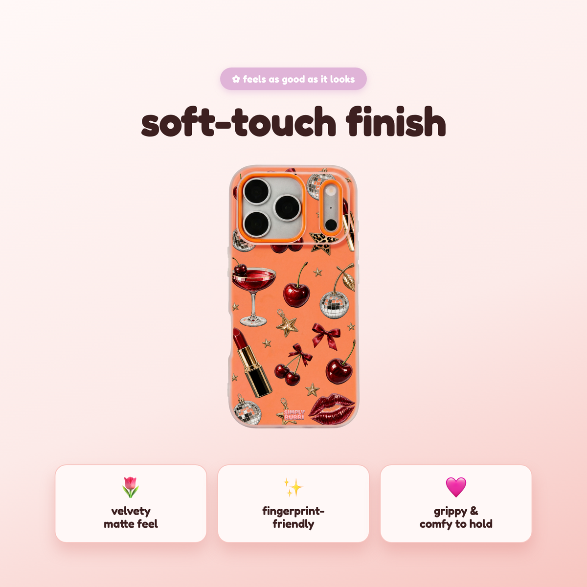 Crimson Glam Pop iPhone Case – product view 5
