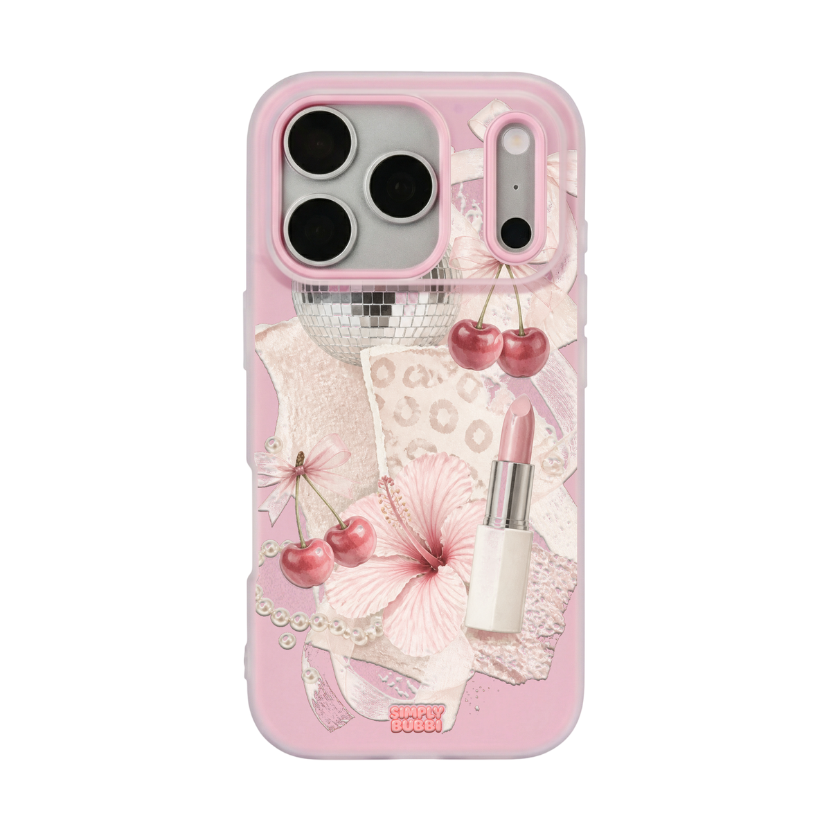 Cherry Glam Pop iPhone Case – Blush color