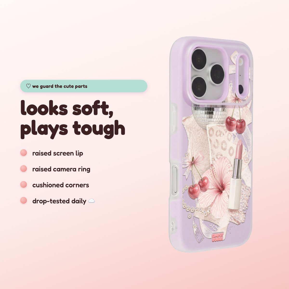 Cherry Glam Pop iPhone Case – product view 3