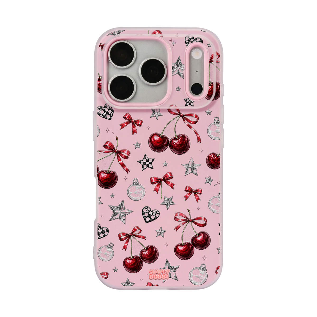 Cherry Checkers Pop iPhone Case – Blush color