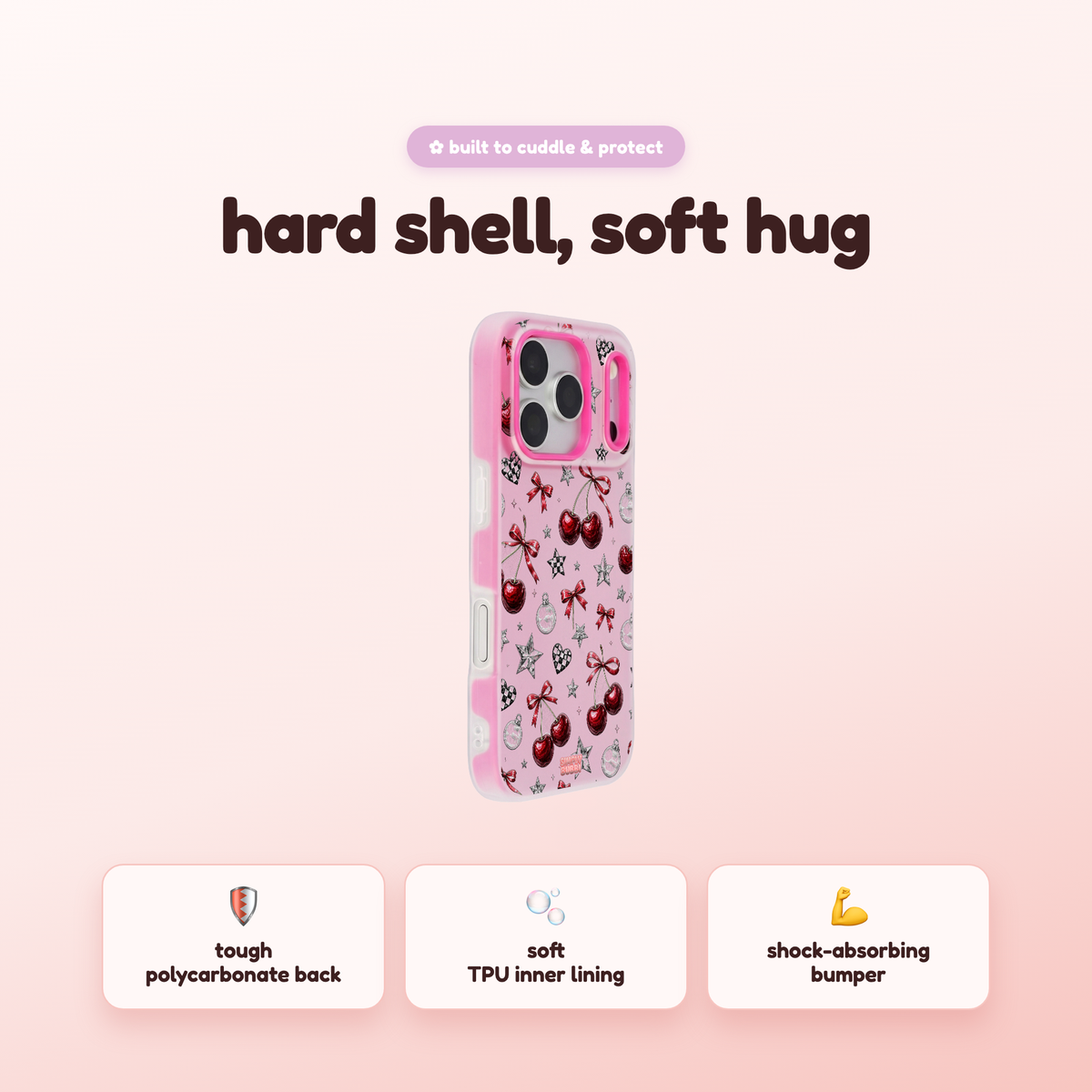 Cherry Checkers Pop iPhone Case – product view 2